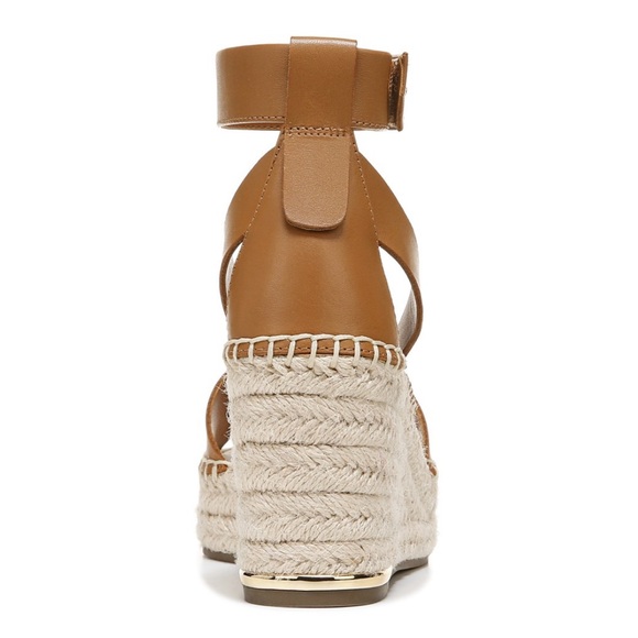 Franco Sarto Callia Beige Leather Espadrille Wedge Sandal Size 11 - Picture 6 of 8